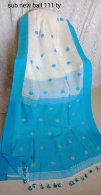 Linen by linen ball jamdhani sarees with blouse (3)