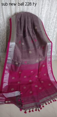 Linen by linen ball jamdhani sarees with blouse (4)