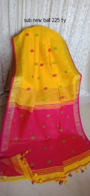 Linen by linen ball jamdhani sarees with blouse (6)