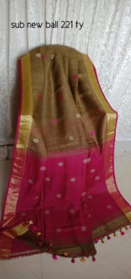 Linen by linen ball jamdhani sarees with blouse (9)