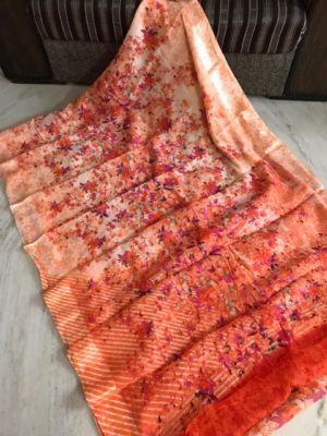 Linen soft silk sarees with digital print (10)