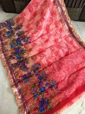 Linen soft silk sarees with digital print (4)
