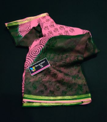 Lite weight georgette sarees with batik and block prints (9)