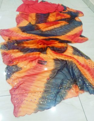Micro chiffon lite weight with mirror work sarees (4)
