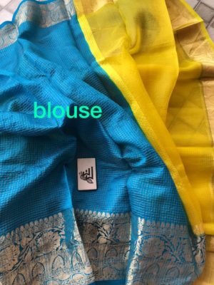 Organza handloom weaving sarees with blouse (2)