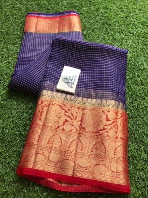 Organza handloom weaving sarees with blouse (7)