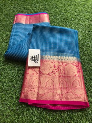Organza handloom weaving sarees with blouse (9)