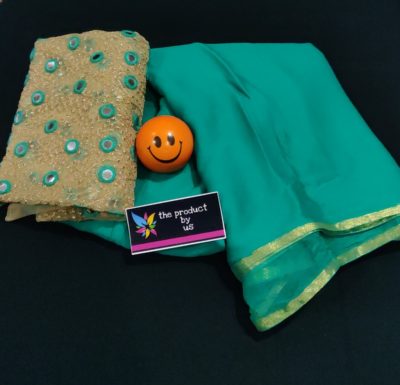 Plain chiffon sarees with designer blouse (1)