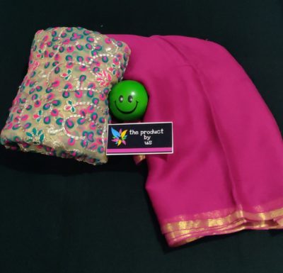 Plain chiffon sarees with designer blouse (2)