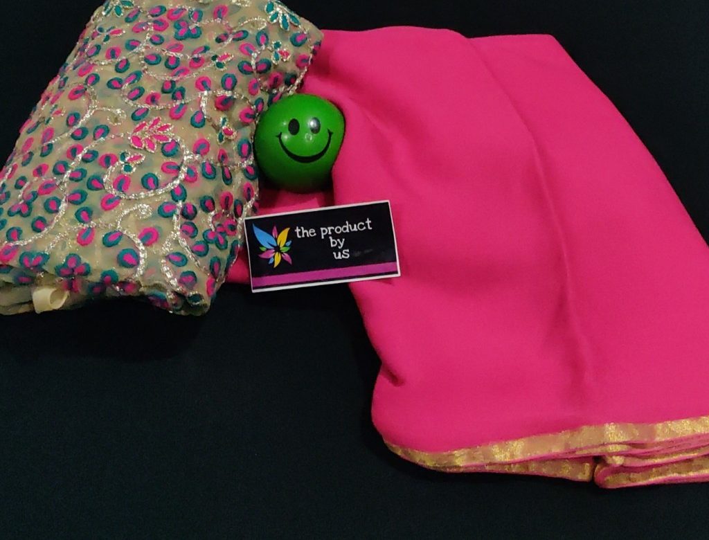 Plain chiffon sarees with designer blouse (4)