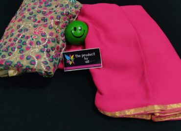 Plain chiffon sarees with designer blouse (4)