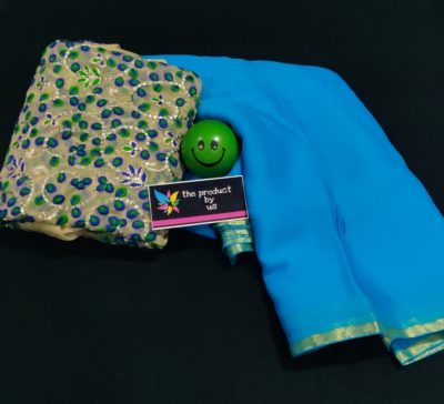 Plain chiffon sarees with designer blouse (6)