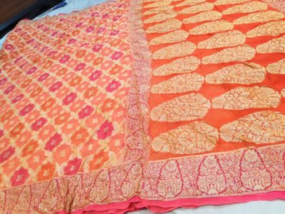 Pure banaras handloom georgette silk sarees (8)