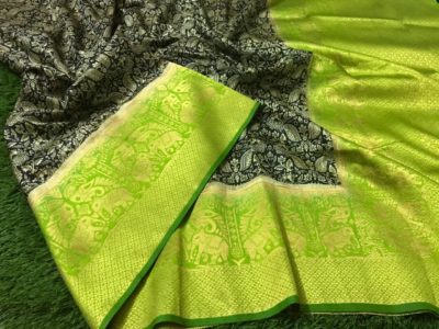 Pure banarasi silk kalamkari printed sarees (1)
