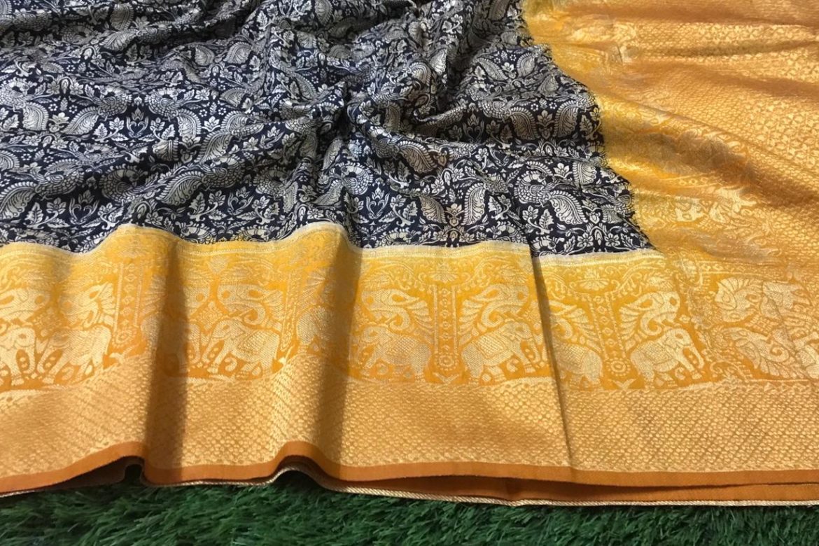 Pure banarasi silk kalamkari printed sarees (3)