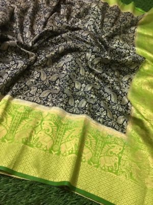 Pure banarasi silk kalamkari printed sarees (5)