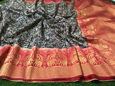 Pure banarasi silk kalamkari printed sarees (6)