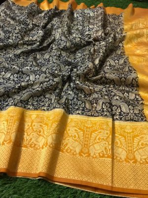Pure banarasi silk kalamkari printed sarees (7)