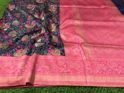 Pure banarasi silk kalamkari weaving sarees (1)