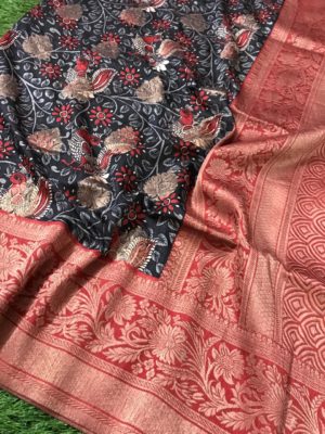 Pure banarasi silk kalamkari weaving sarees (10)