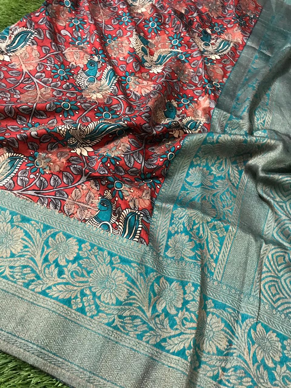 Pure banarasi silk kalamkari weaving sarees | siri designers