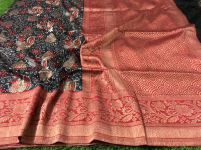 Pure banarasi silk kalamkari weaving sarees (4)