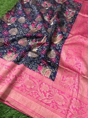 Pure banarasi silk kalamkari weaving sarees (9)