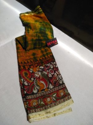 Pure georgette sarees with kalamkari print (12)