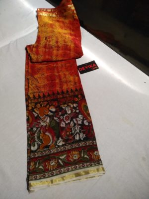 Pure georgette sarees with kalamkari print (13)