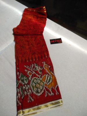 Pure georgette sarees with kalamkari print (9)