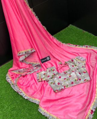 Pure georgette sarees with patch work (4)