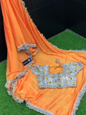 Pure georgette sarees with patch work (5)