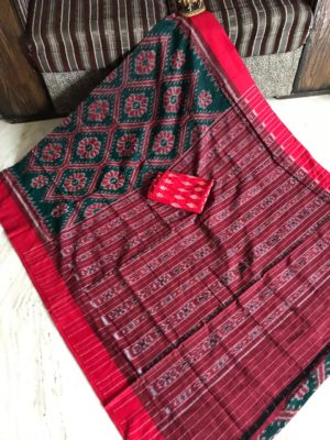 Pure handloom ikkat mercidised cotton sarees with blouse (12)
