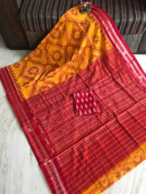 Pure handloom ikkat mercidised cotton sarees with blouse (8)