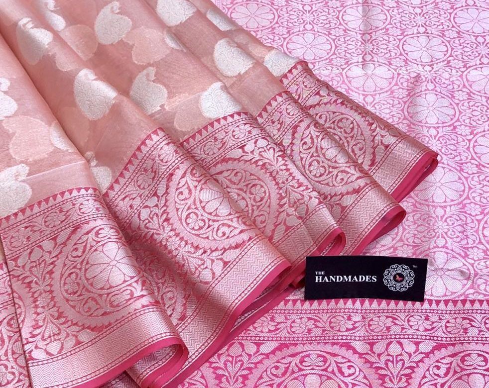 Pure handloom organza sarees with contrast blouse (10)