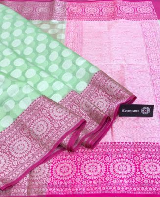 Pure handloom organza sarees with contrast blouse (13)