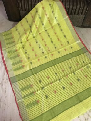 Pure linen by linen silk sarees weaving all over sarees (2)