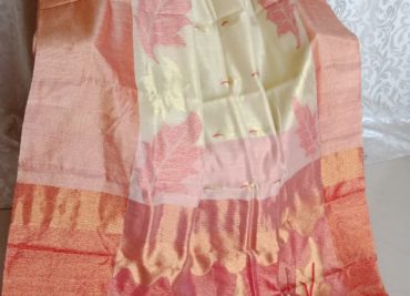 Silk jamdhani sarees with zari border with blouse (1)
