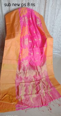 Silk jamdhani sarees with zari border with blouse (10)