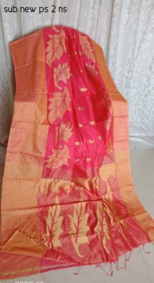 Silk jamdhani sarees with zari border with blouse (11)