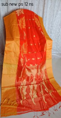 Silk jamdhani sarees with zari border with blouse (3)