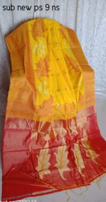 Silk jamdhani sarees with zari border with blouse (5)