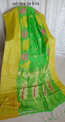 Silk jamdhani sarees with zari border with blouse (8)