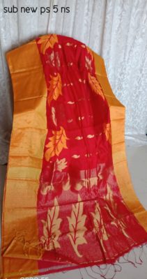 Silk jamdhani sarees with zari border with blouse (9)