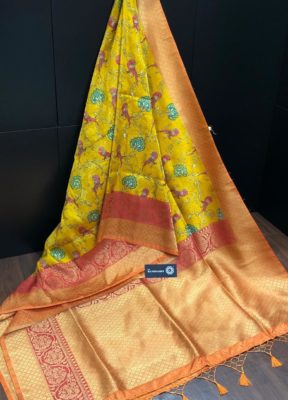 Sowbhagya pattu sarees with digital print with brocade blouse (3)