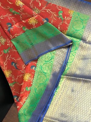 Sowbhagya pattu sarees with digital print with brocade blouse (6)