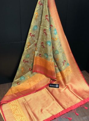 Sowbhagya pattu sarees with digital print with brocade blouse (7)