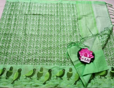 Tissue print sarees with contrast borders (2)