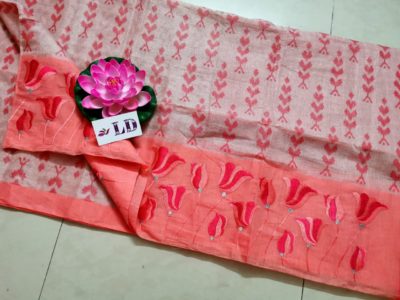 Tissue print sarees with contrast borders (4)