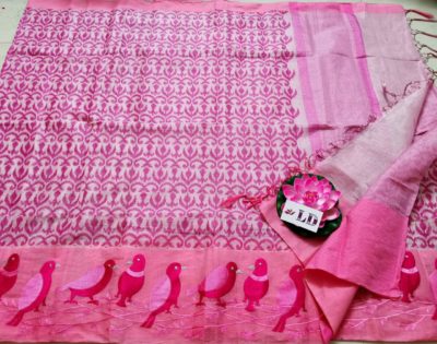 Tissue print sarees with contrast borders (5)